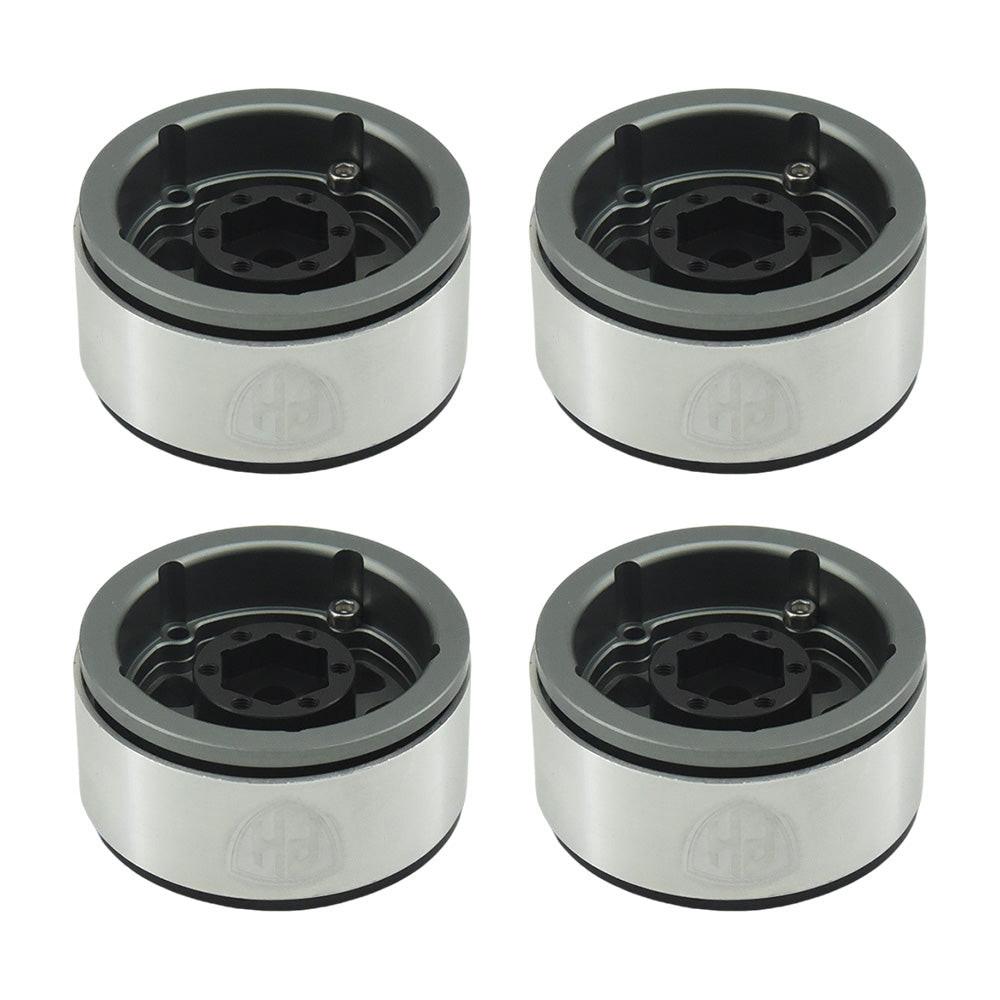Powerhobby Aluminum 1.55" Beadlock Wheels Grey (4) 1/10 Rock Crawler