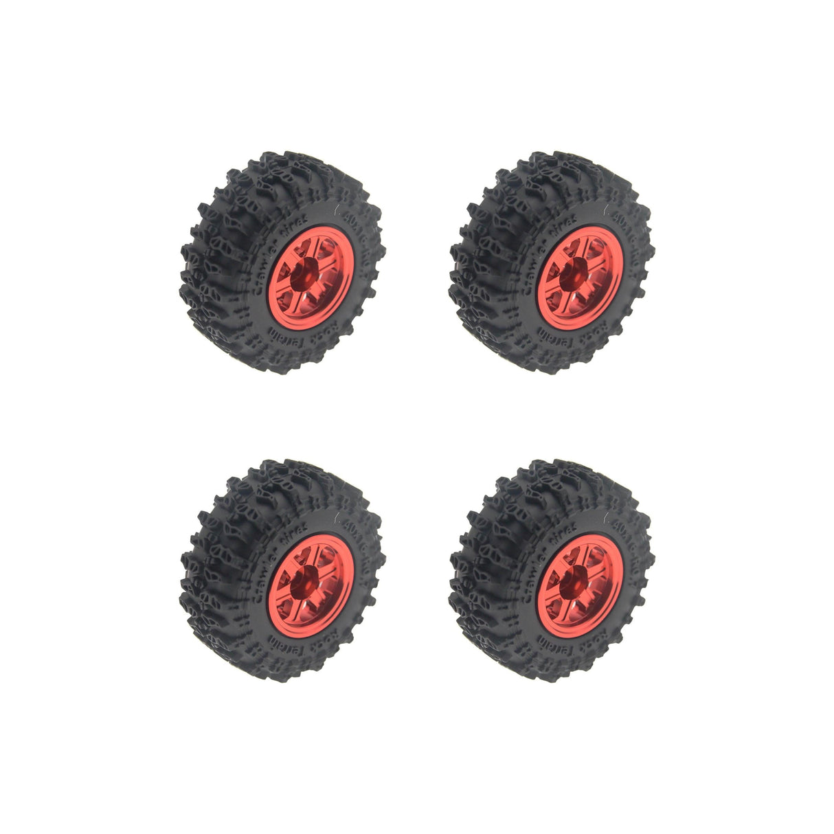 Powerhobby Axial SCX30 0.7" Brass Wheels / Tires (4) Red Type A