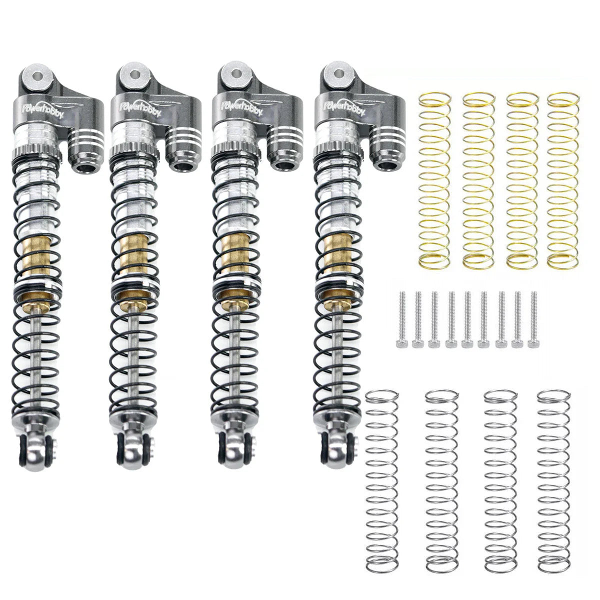 Powerhobby PHBSCX24761 1/24 Axial SCX24 Aluminum 58mm Long Travel Shocks Jeep Bronco Gray