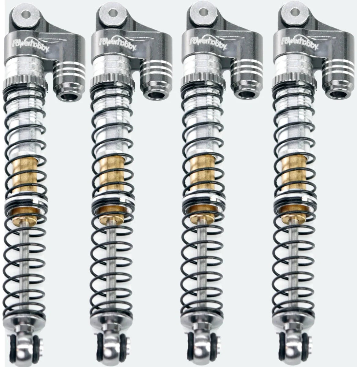 Powerhobby PHBSCX24761 1/24 Axial SCX24 Aluminum 58mm Long Travel Shocks Jeep Bronco Gray