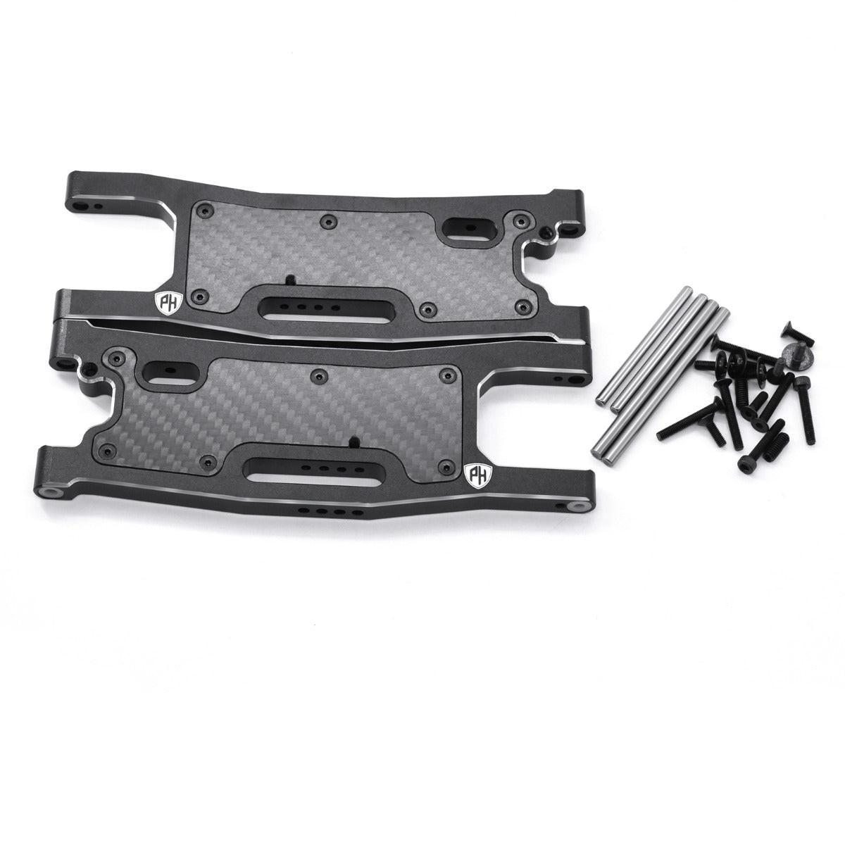 Powerhobby Aluminum Rear Arms w Carbon Fiber Dust Cover FOR Traxxas Sledge Black