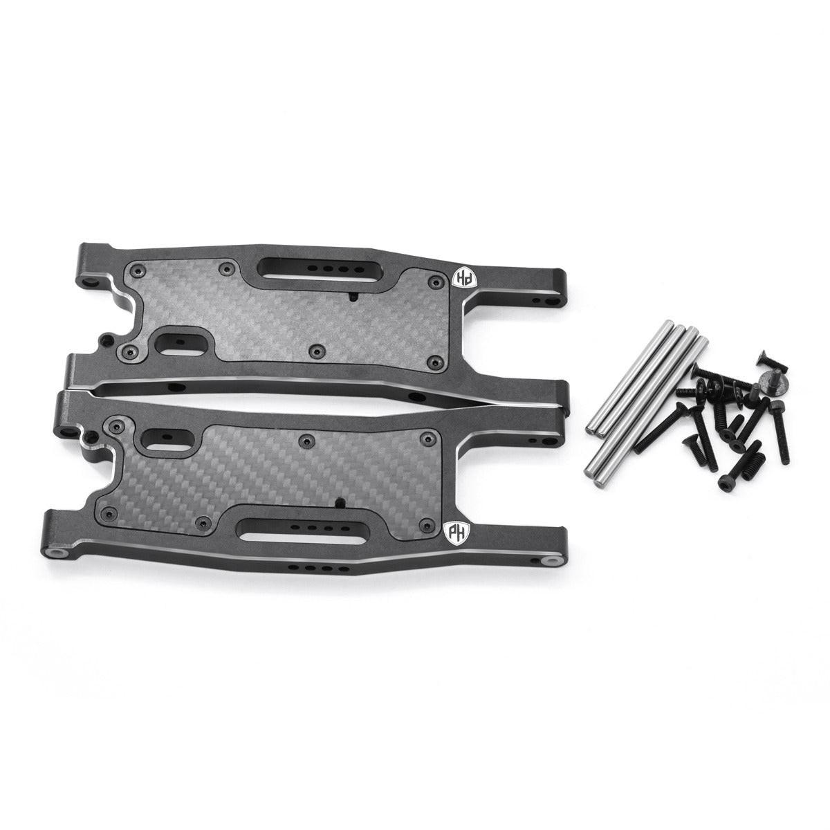 Powerhobby Aluminum Rear Arms w Carbon Fiber Dust Cover FOR Traxxas Sledge Black