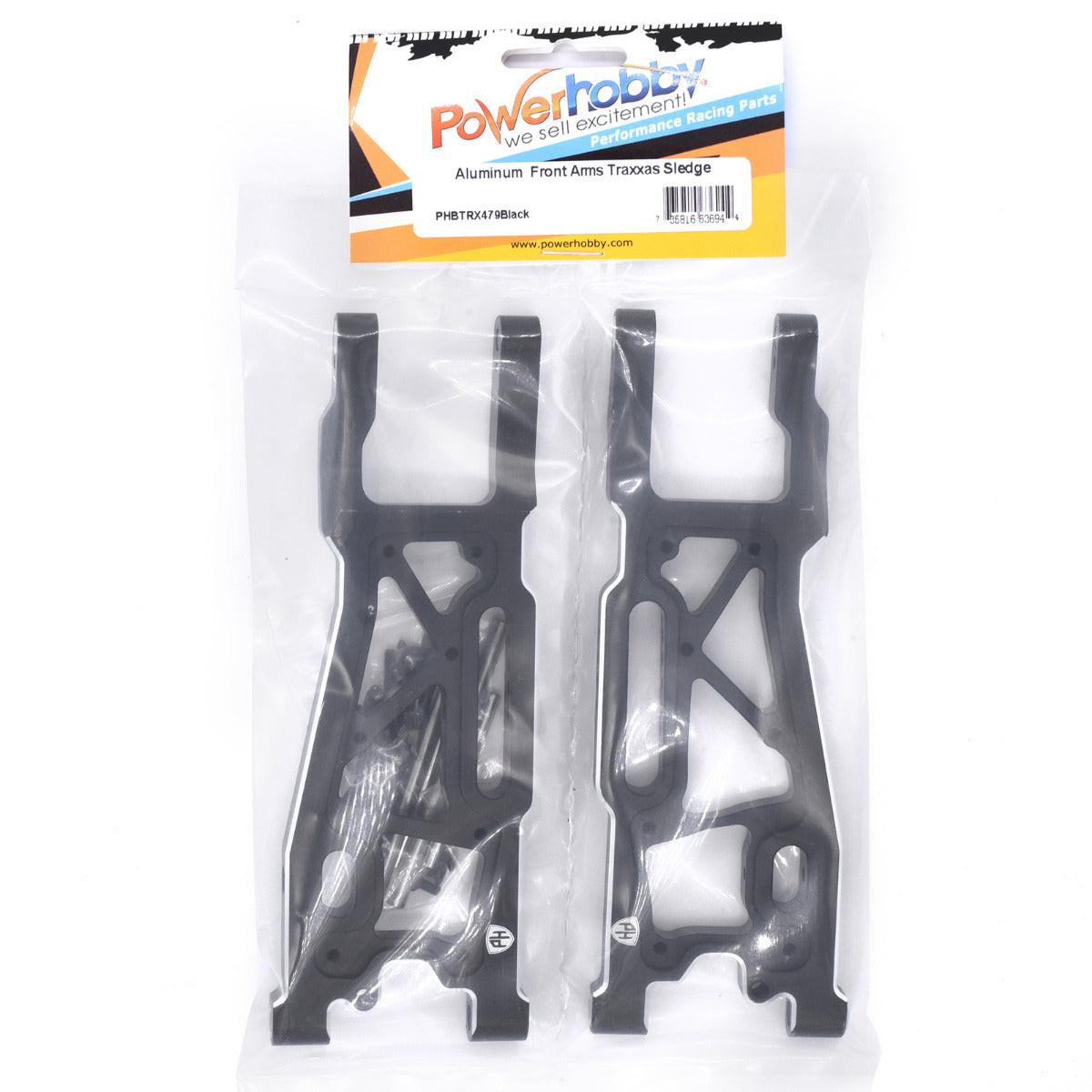 Powerhobby Aluminum Front Arms FOR Traxxas Sledge Black