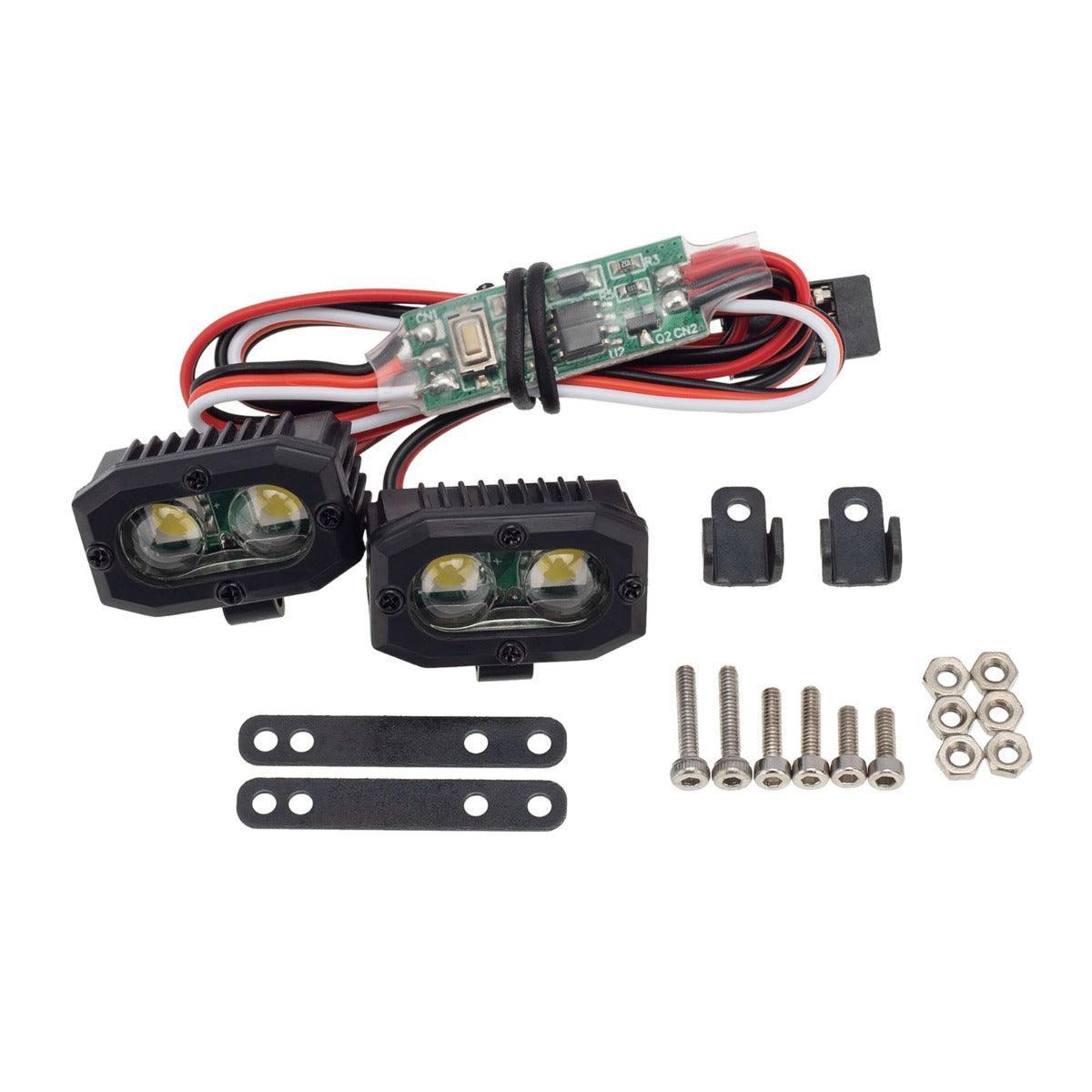 PowerHobby RC Double lamp LED Lights Headlights Spotlight w/ Controller for 1/10 1/8