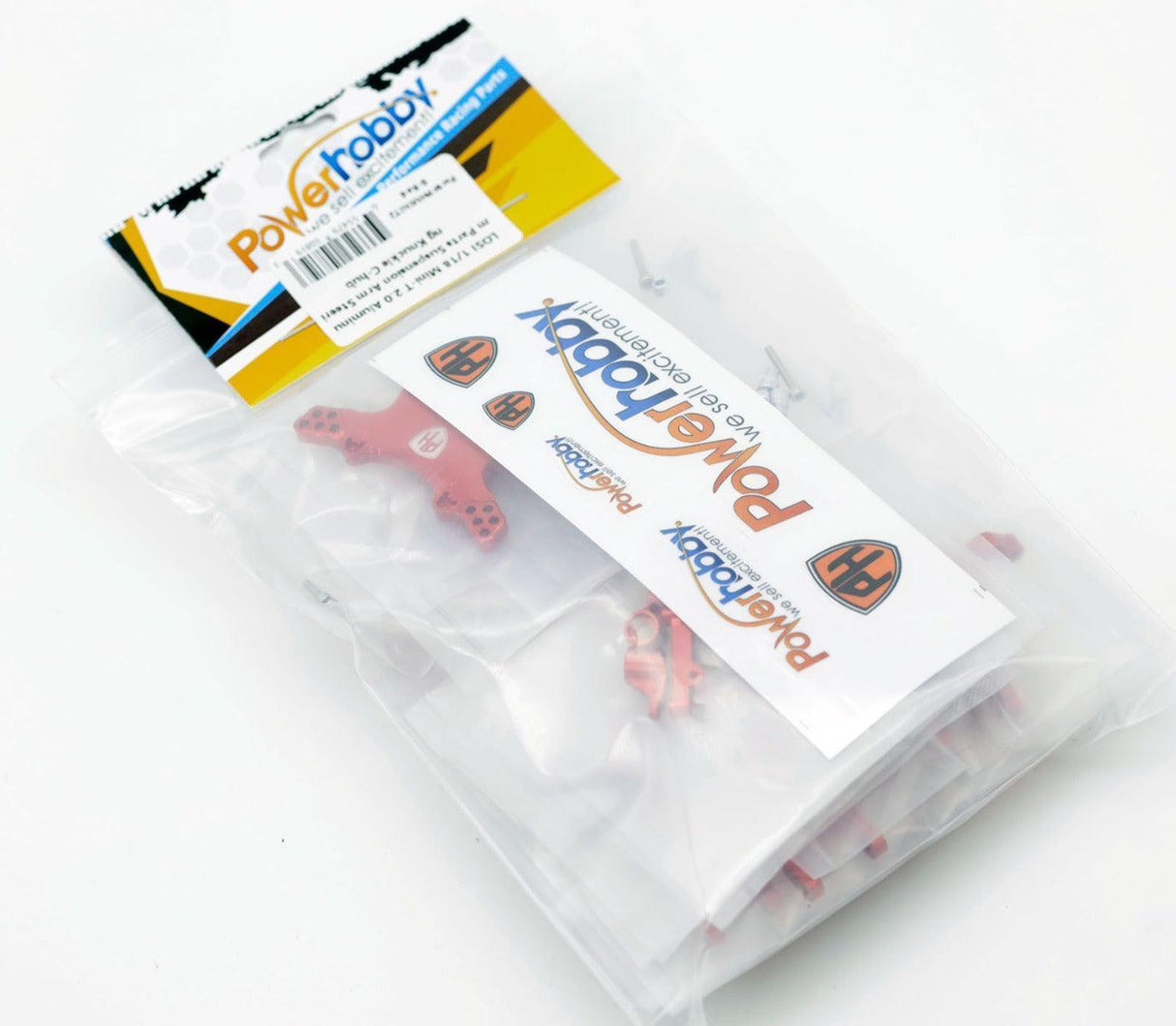 PowerHobby LOSI Mini-T 2.0 Aluminum Upgrade Kit Knuckles Arms Steering C-hub Red