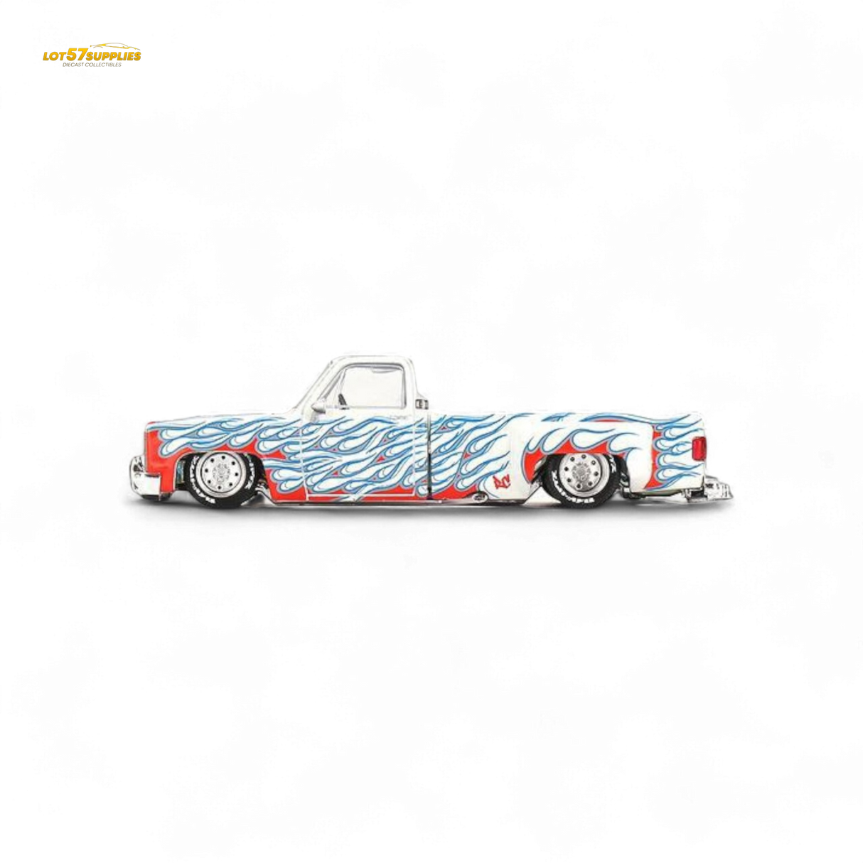 Mini GT x Kaido House Chevrolet Silverado Dually On Fire V2 1:64