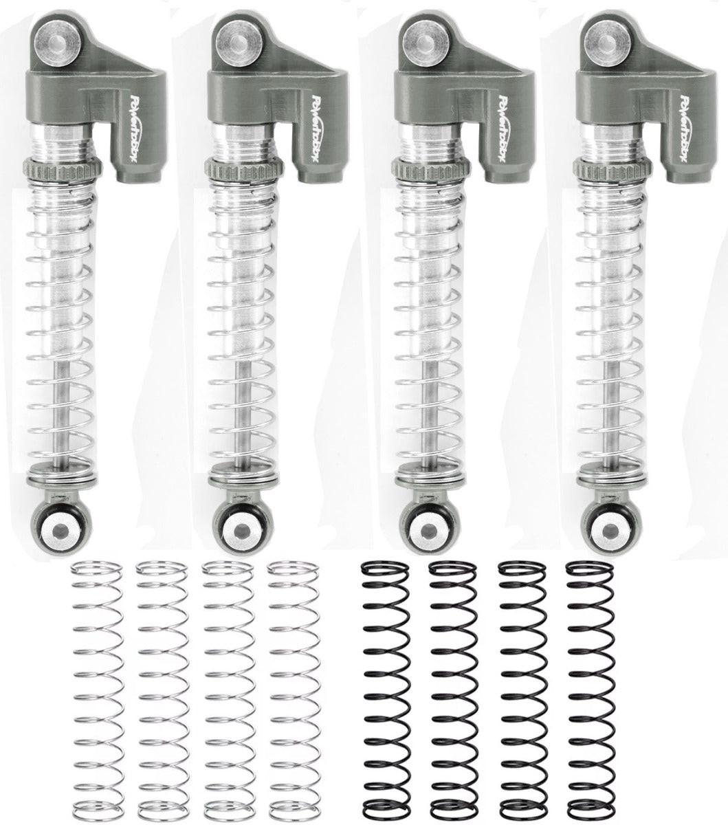 Powerhobby Axial SCX24 Aluminum Threaded Long Travel Shocks Micro Crawler Grey
