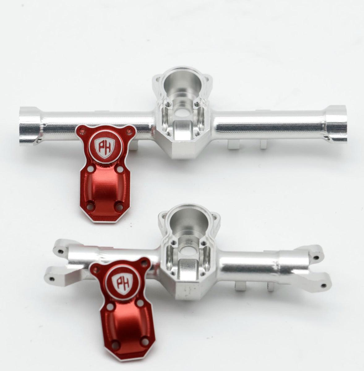 Powerhobby Axial SCX24 C10 Deadbolt Jeep Aluminum Front Rear Axle Housing Silver