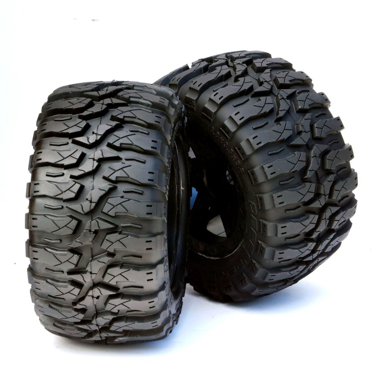 Powerhobby PHT2366-B 1/8 Defender 3.8” Belted All Terrain Tires 17MM Mounted Black