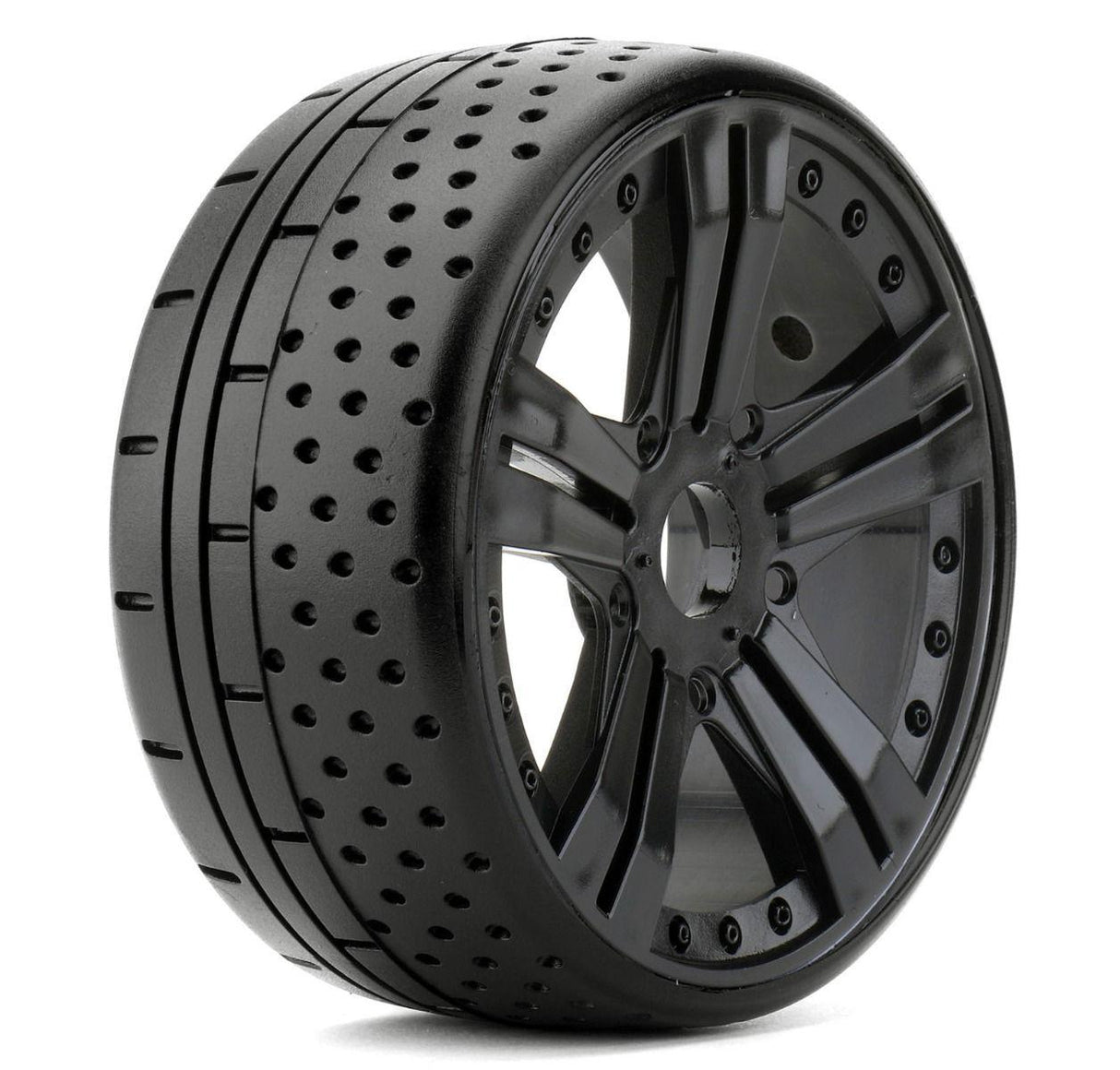 Powerhobby 1/8 GT Hot Dot Belted Mounted Tires 17mm Medium Soft Compound