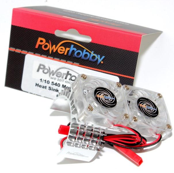 POWERHOBBY Aluminum Motor Twin Dual Cooling Fan Silver FOR Traxxas Slash 4WD / 4X4