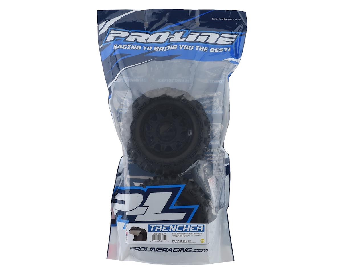 Pro-Line 10155-10 Trencher HP Belted 3.8" Pre-Mounted Truck Tires (2) (Black) (M2) w/Raid Wheels