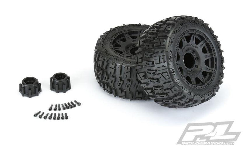 Pro-Line PRO1017510 1/8 Trencher LP F/R 3.8" MT Tires Mounted 17mm Black Raid (2)