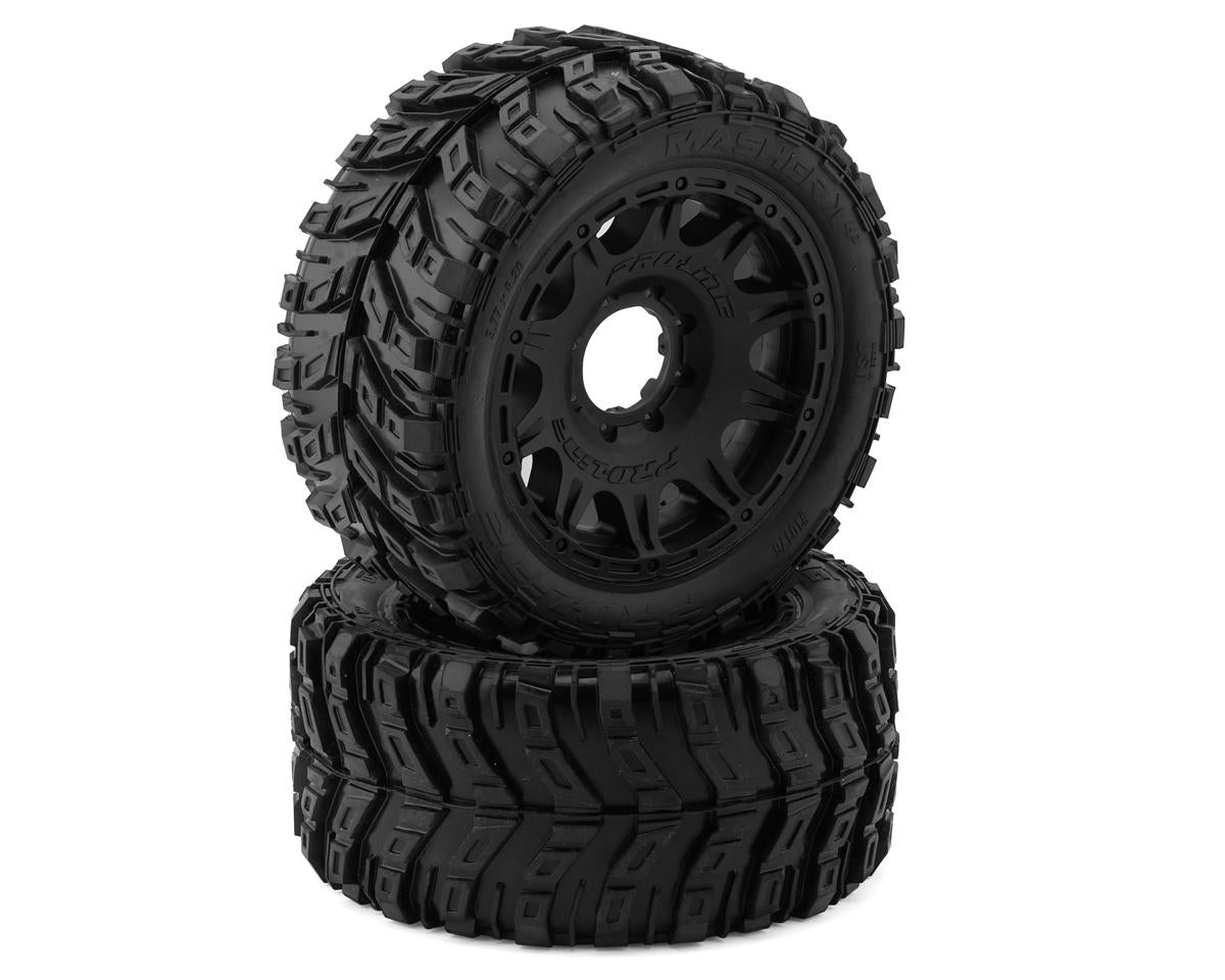 Pro-Line 10176-11 1/6 Masher X HP Belted Pre-Mounted Monster Truck MTD Tires (Black) (2) w/24mm Hex