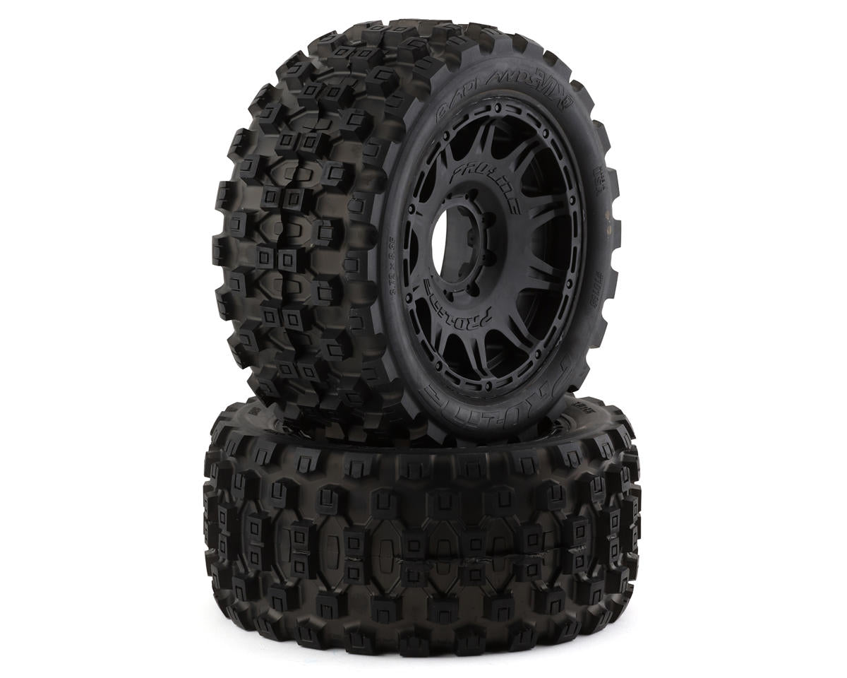 Pro-Line 10198-11 Badlands MX57 5.7" Pre-Mounted 1/6 Monster Truck Tires (Black) (2)