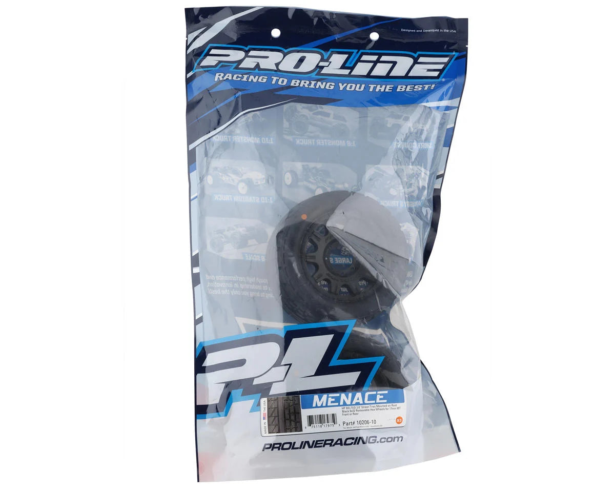 Pro-Line 10206-10 Menace HP Belted 3.8" Pre-Mounted Truck Tires (2) (Black) (S3) w/Raid Wheels
