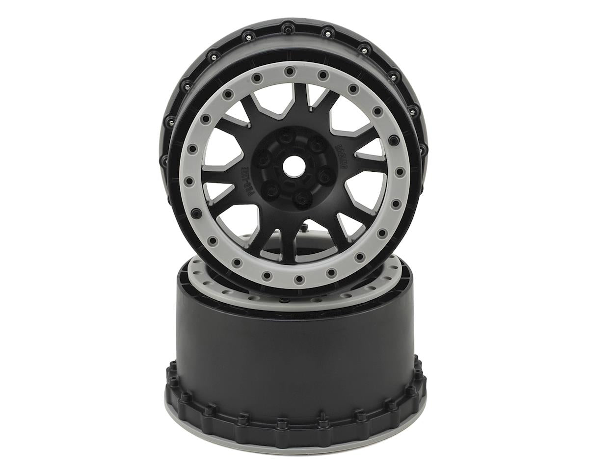 Pro-Line PRO276303 X-MAXX Impulse Pro-Loc Roues (noir avec anneaux gris pierre) (2)