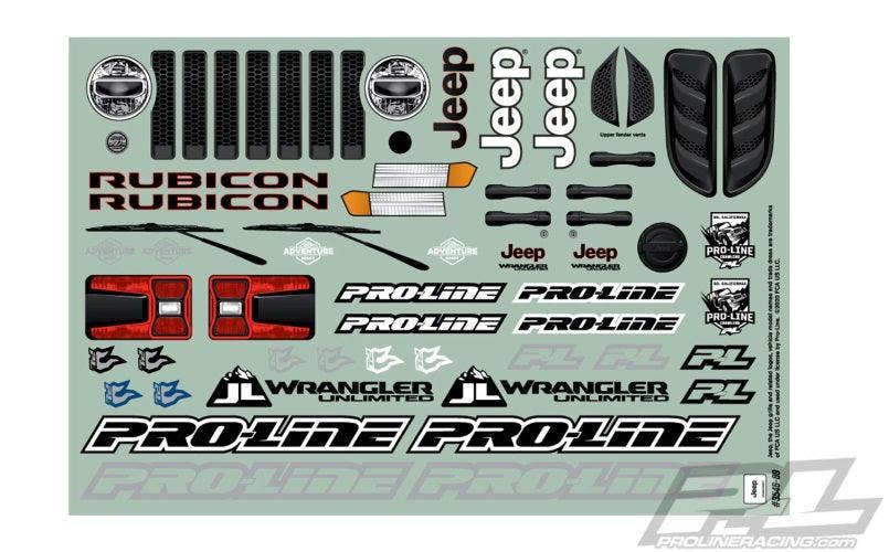Pro-Line Jeep Wrangler JL Unlimited Rubicon Clear Body For Wheelbase Crawlers