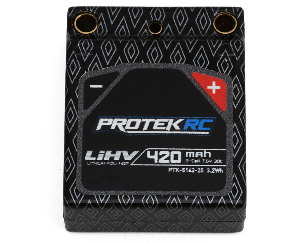 ProTek RC PTK-5142-25 2S 30C HV Hardcase LiPo Battery for Losi® Micro-B (7.6V/420mAh) w/Charge Lead & 3.5mm Bullets