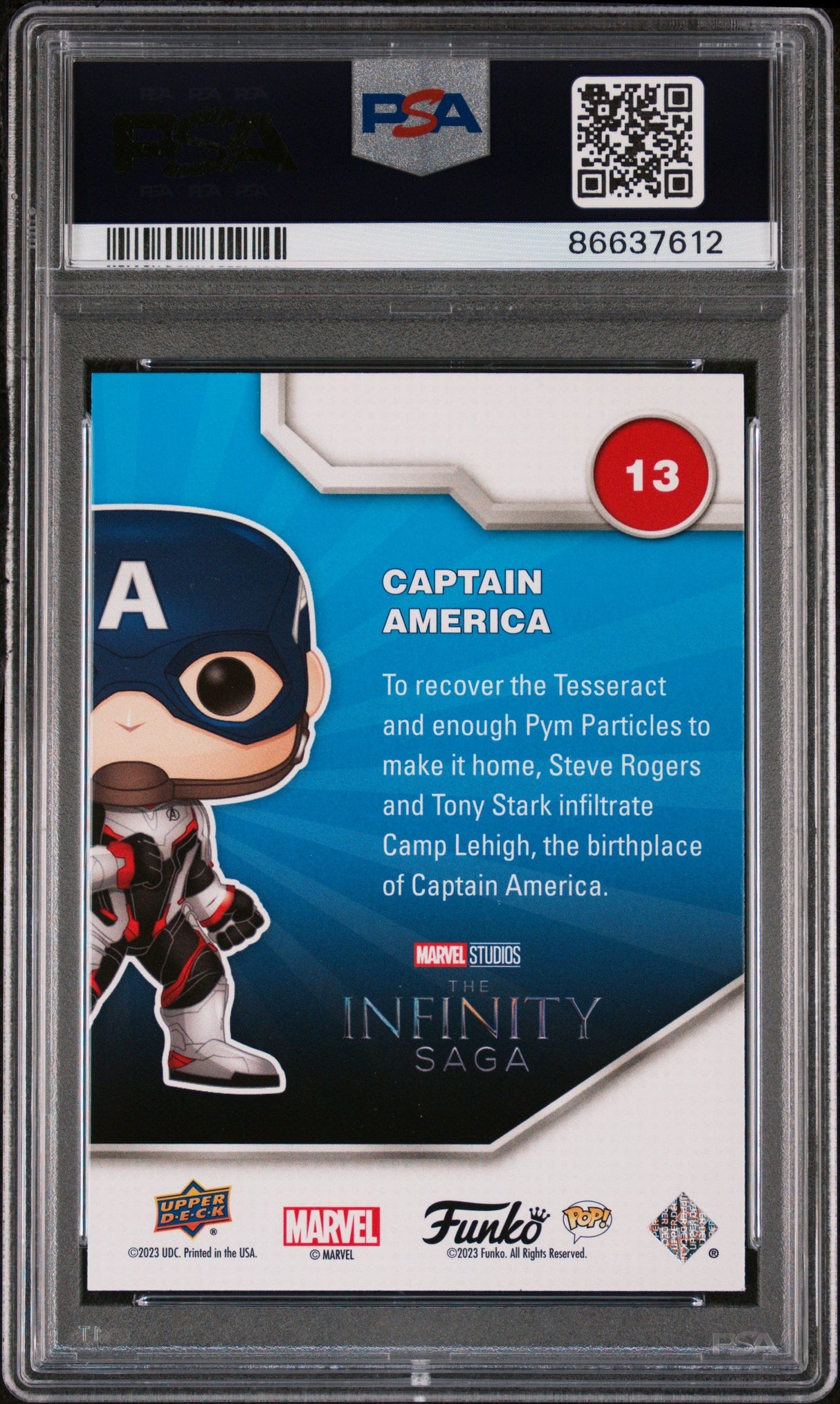2023 UPPER DECK FUNKO POP MARVEL CAPTAIN AMERICA #13 PSA 10