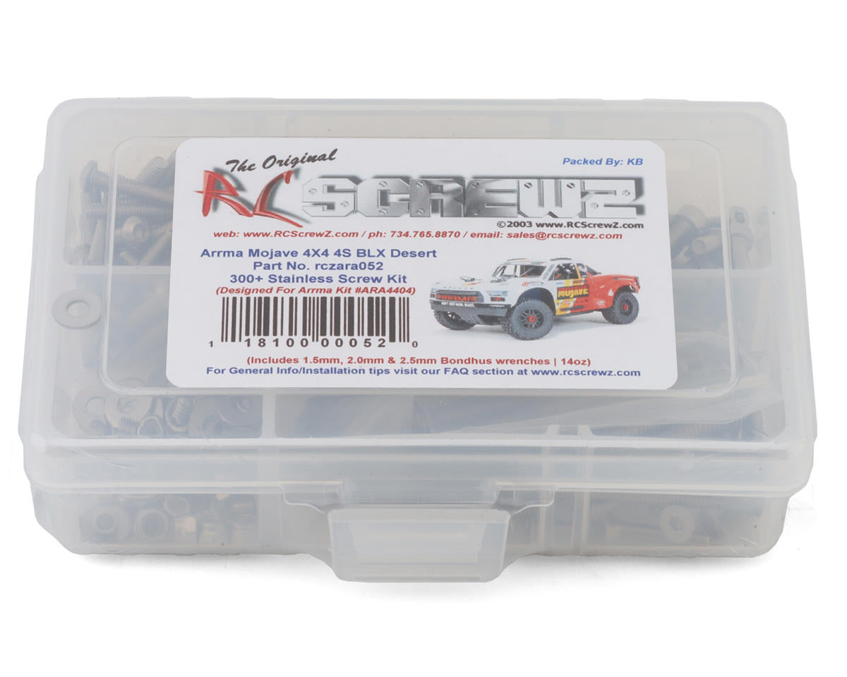RC Screwz rczara052 – Arrma Mojave 4X4 4S BLX Desert RTR1/8th (#ARA4404) Compatible Stainless Screw Kit