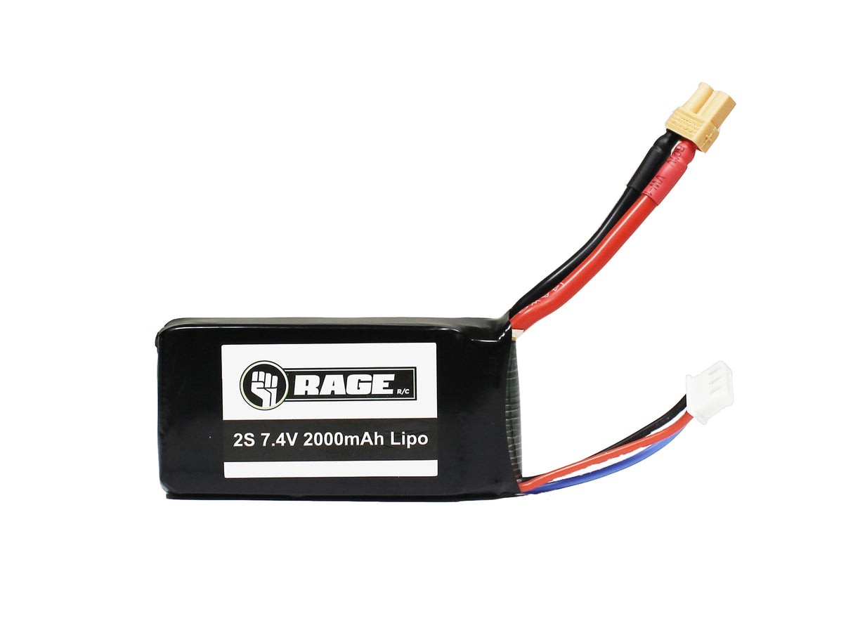 Rage RC RGR4212 2S 7.4V 2000mAh Lipo Battery with XT30 Connector