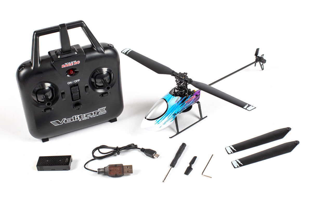 RAGE RC RGR6002 Volitar X RTF Micro Heli with Blue Canopy