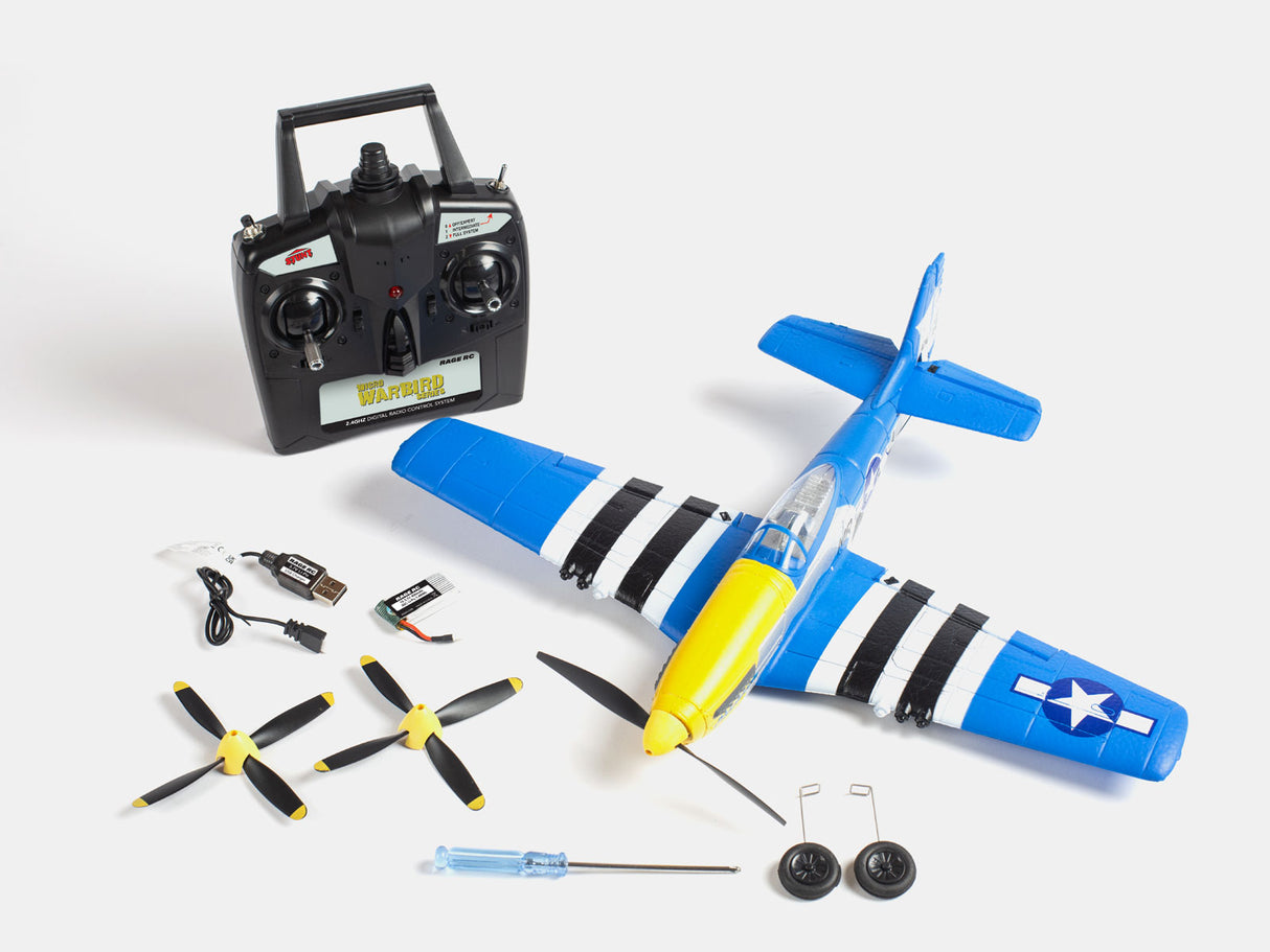 RAGE RC A1300V2 P-51D Obsession Micro RTF Airplane with PASS (Pilot Assist Stability Software) System