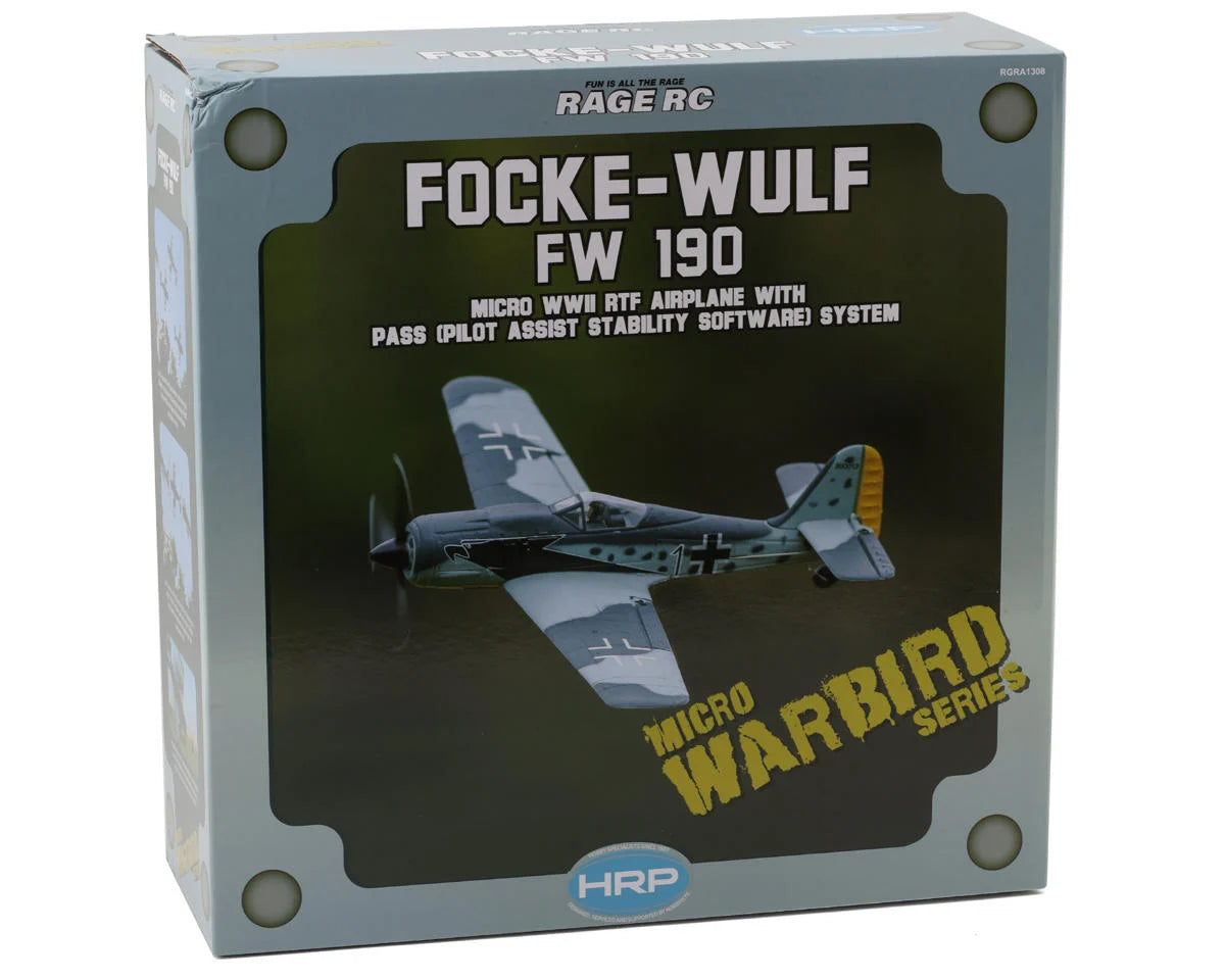 RAGE RGRA1308 Focke-Wulf FW 190 Micro Warbird RTF Electric Airplane (400mm) w/Pass