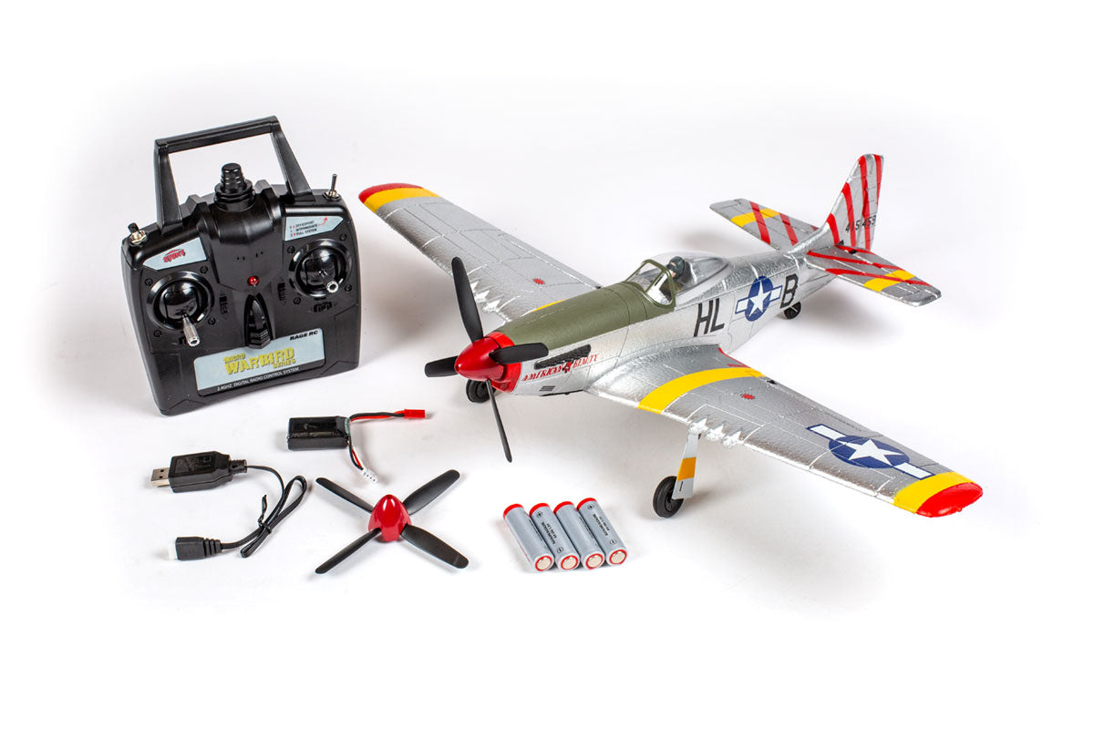 Rage R/C RGRA1600 P-51D Mustang 500mm Brushless RTF Warbird with PASS (Pilot Assist Stability Software) System