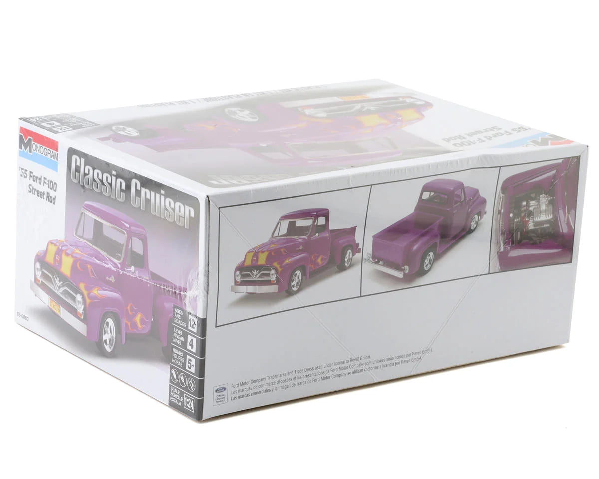 Revell RMX850880 Monogram 1/24 1955 Ford F-100 Pickup Street Rod Plastic Model Kit