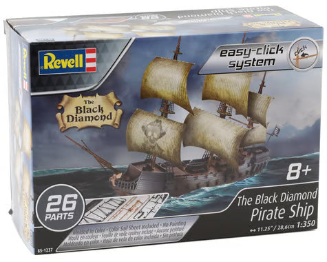 Revell RMX851237 1:35 The Black Diamond Pirate Ship EZ Clip Plastic Model Kit
