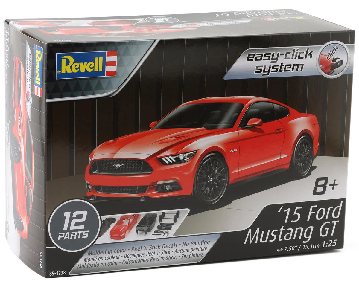 Revell RMX851238 1/25 2015 Ford Mustang GT EZ Click Plastic Model Kit