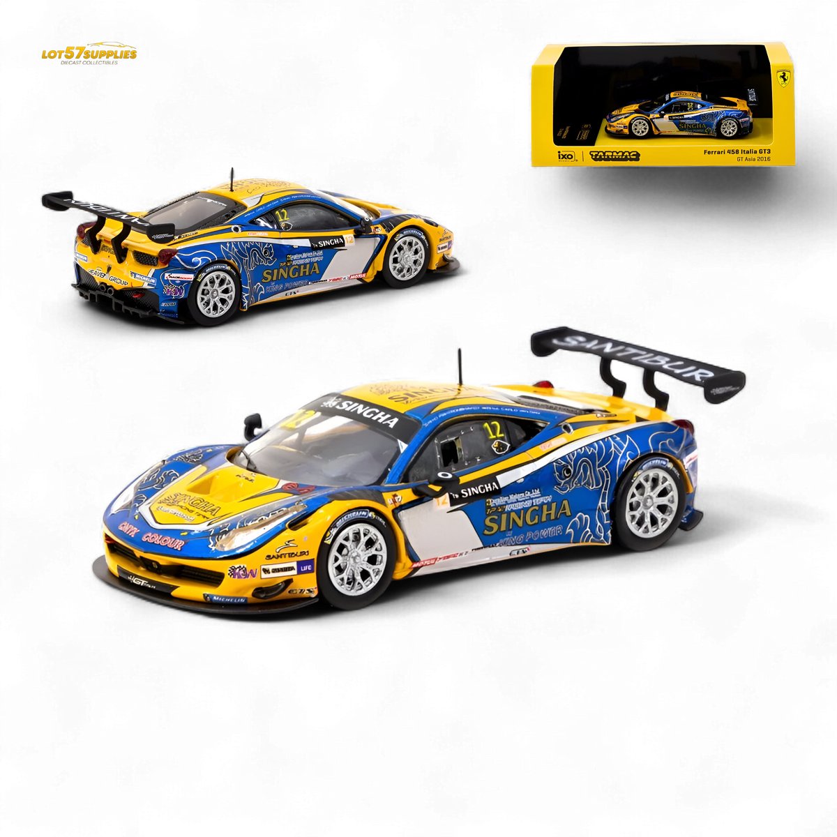 Tarmac Works Ferrari 458 Italia GT3 GT Asia 2016 T64-074-16GTA12 1