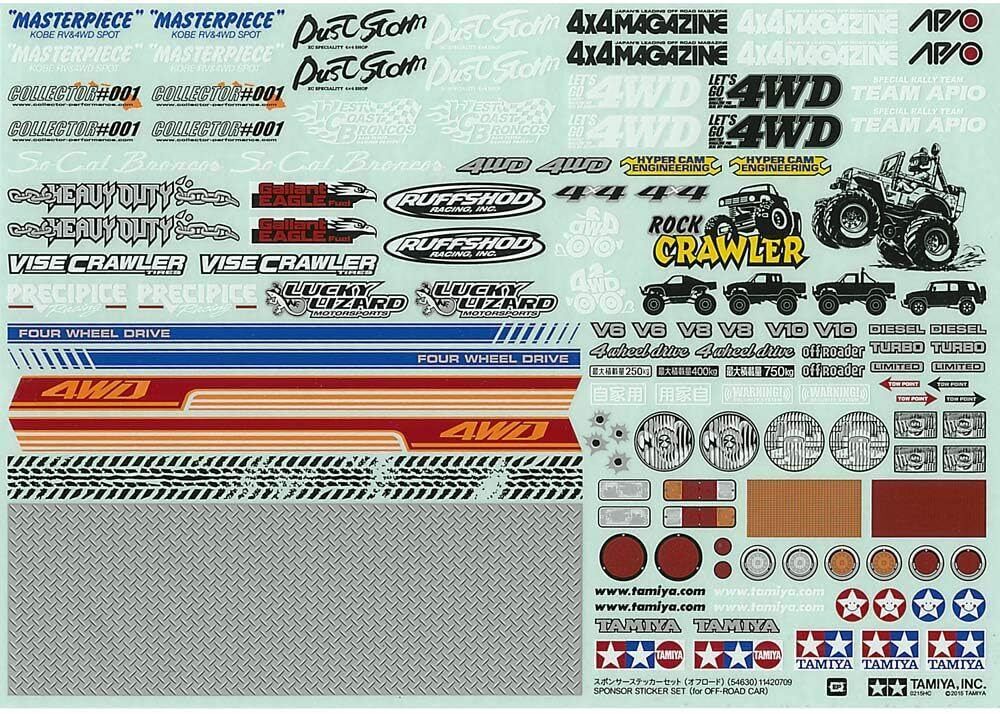 Tamiya 54630 America, Inc Sponser Sticker Set Off Road Car, TAM54630