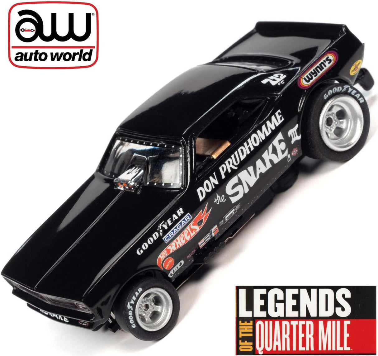 Auto World 4Gear Hot Wheels Plymouth Cuda Don The Snake Prudhomme Funny HO Slot Car
