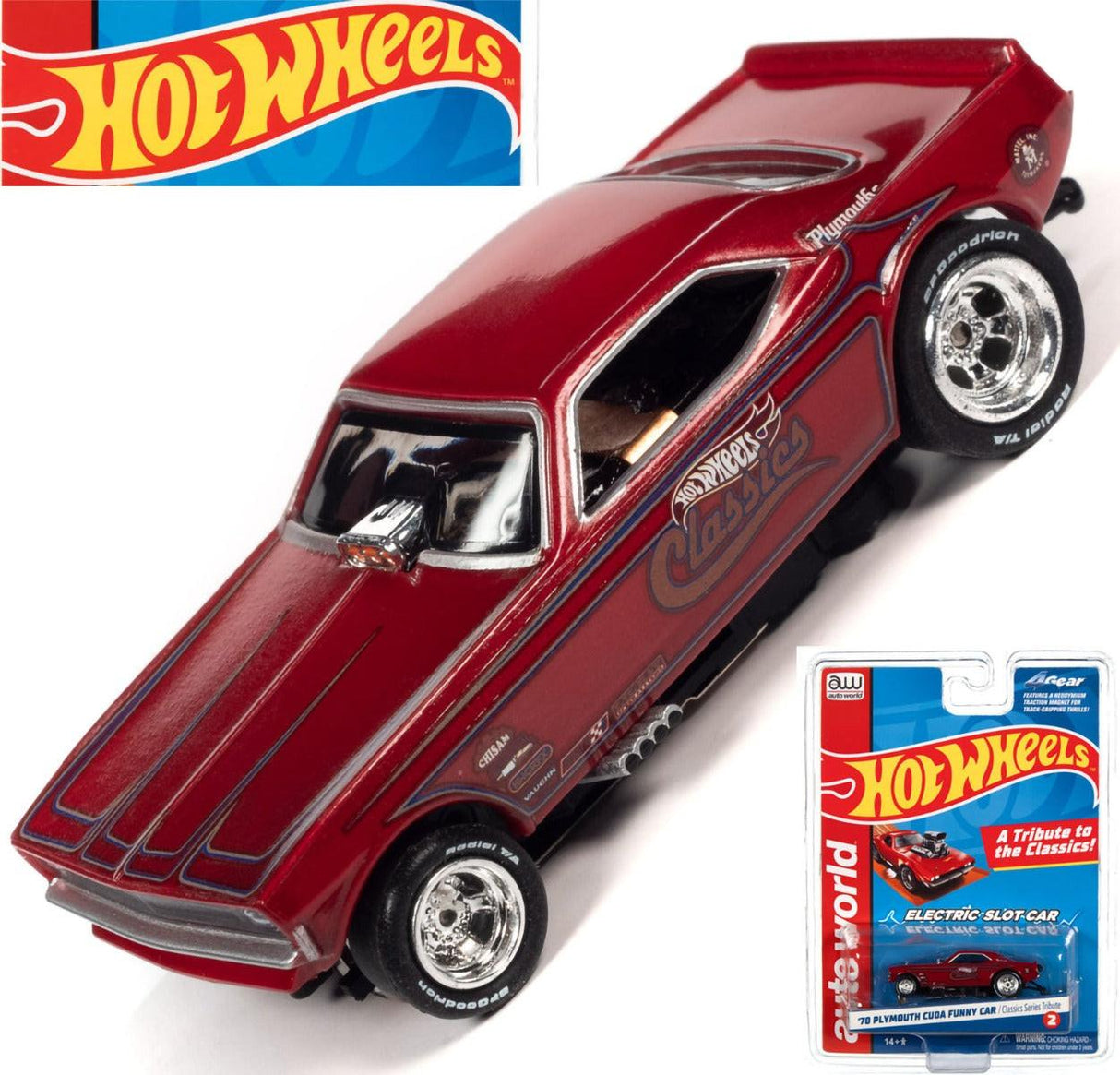 Auto World 1970 Plymouth Cuda Funny Car Hot Wheels HO Slot Car SC382