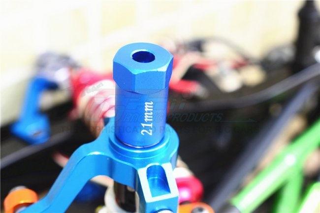 GPM ALUMINUM HEX ADAPTERS 21MM THICK AXIAL SCX10 / SCX10 II GUN SILVER Accessories: Stainless Steel Pin 2x10-2PCS 5mm Shims-2PCS 5mm Metal Washer-2PCS Stainless Steel Hex Socket Screw 19mm-2PCS