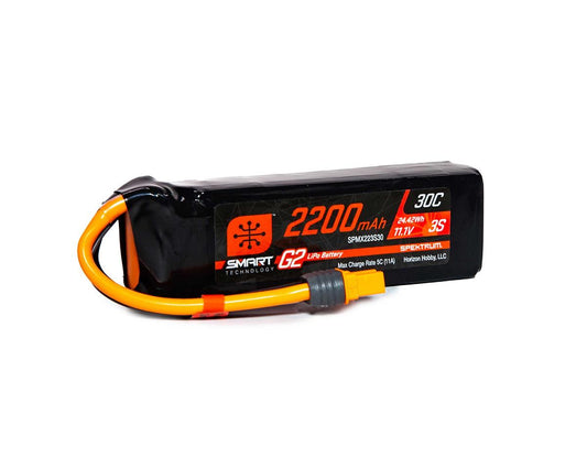 Spektrum SPMX223S30 RC 3S Smart G2 LiPo 30C Battery Pack (11.1V/2200mAh) w/IC3 Connector