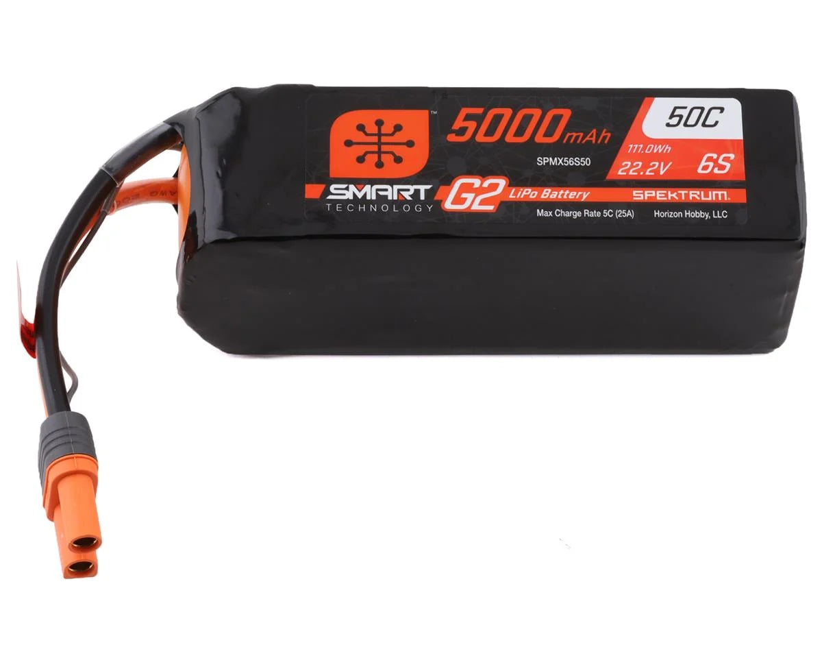 Spektrum SPMX56S50 RC 6S Smart G2 LiPo 50C Battery Pack w/IC5 Connector (22.2V/5000mAh)