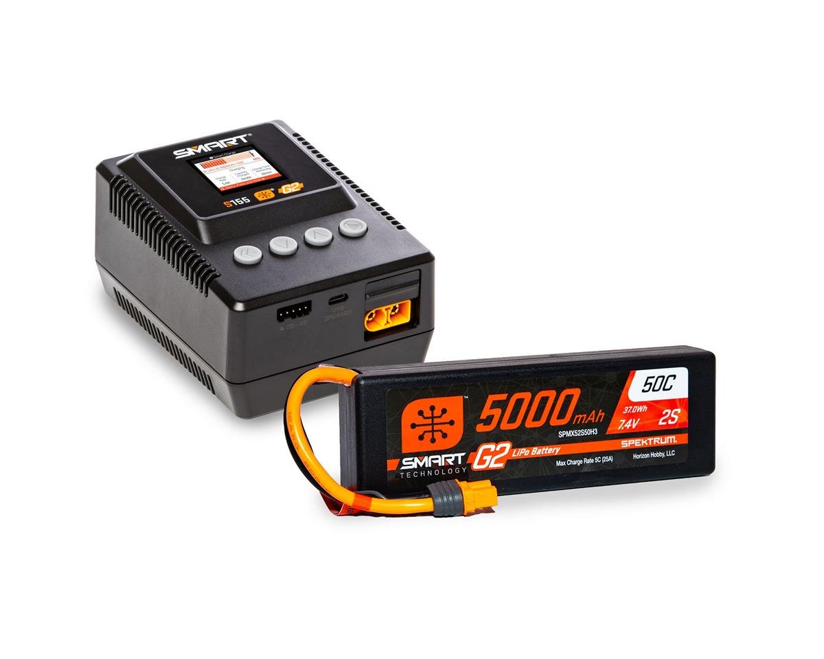 Spektrum RC SPMXBCB1 Smart G2 PowerStage Surface Bundle w/2S Smart 50C LiPo Battery (5000mAh) (IC3)