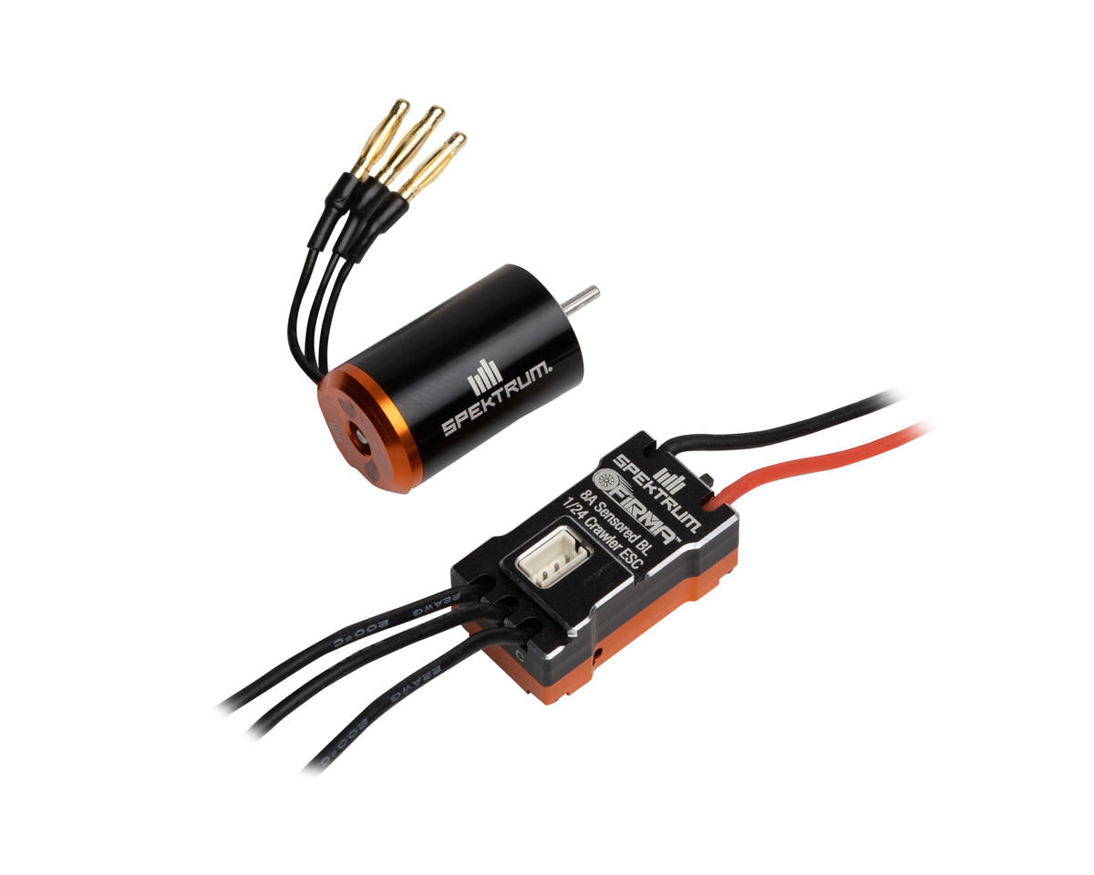 Spektrum SPMXSEMC18 RC Firma 8A 1/24 Rock Crawler Sensored Brushless Smart ESC/Moteur Combo