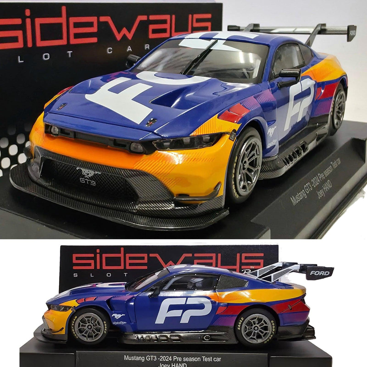 Sideways Ford Mustang GT3 2024 Test Car 1/32 Slot Car SWCAR10A Racer