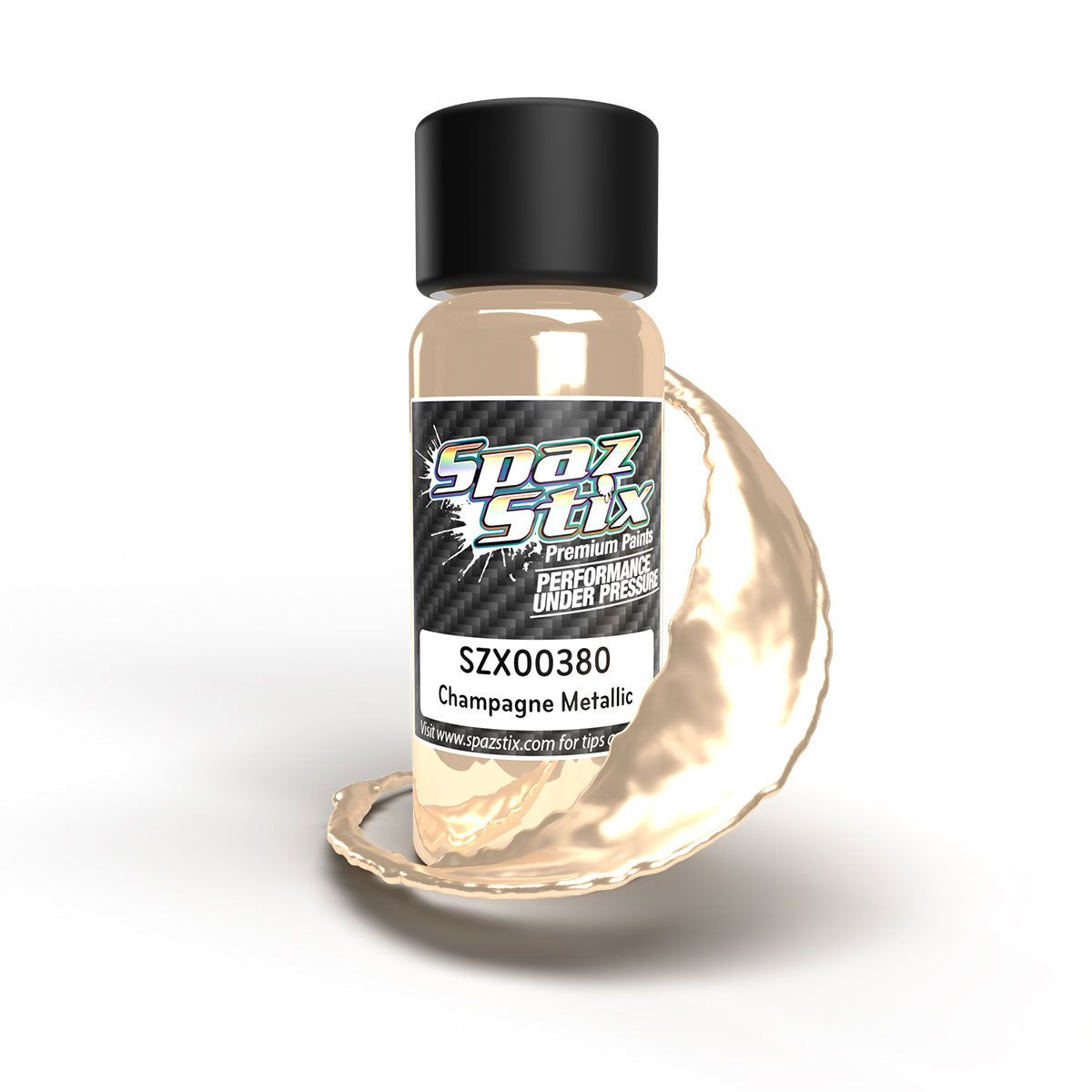 SPAZ STIX 00380 Champagne Metallic Airbrush Ready Paint, 2oz Bottle
