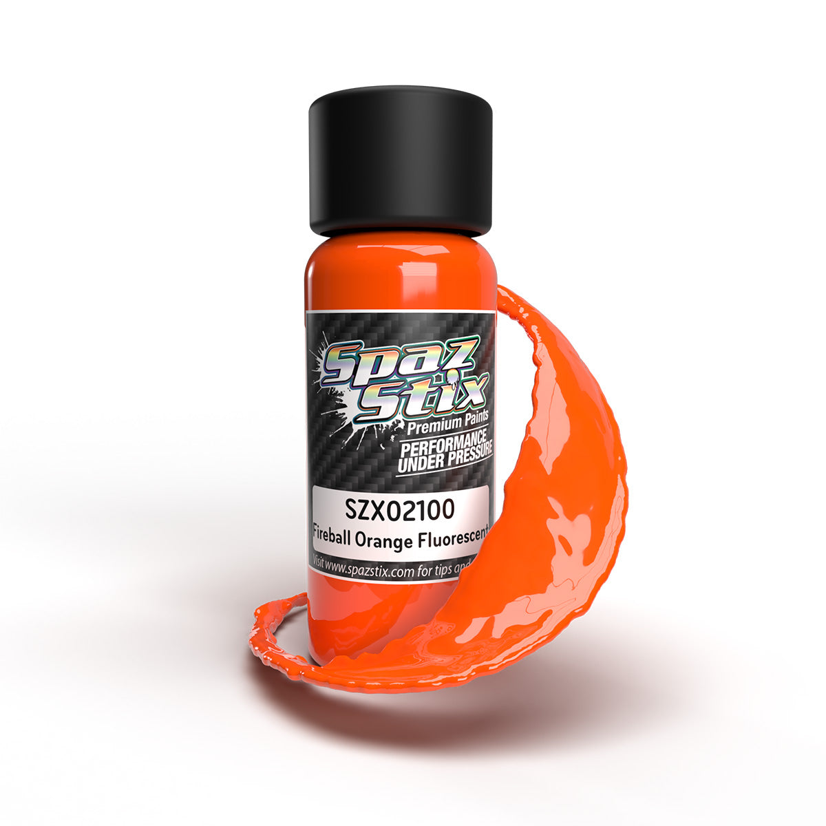 Spaz Stix 02100 Fireball Orange Fluorescent Airbrush Ready Paint, 2oz