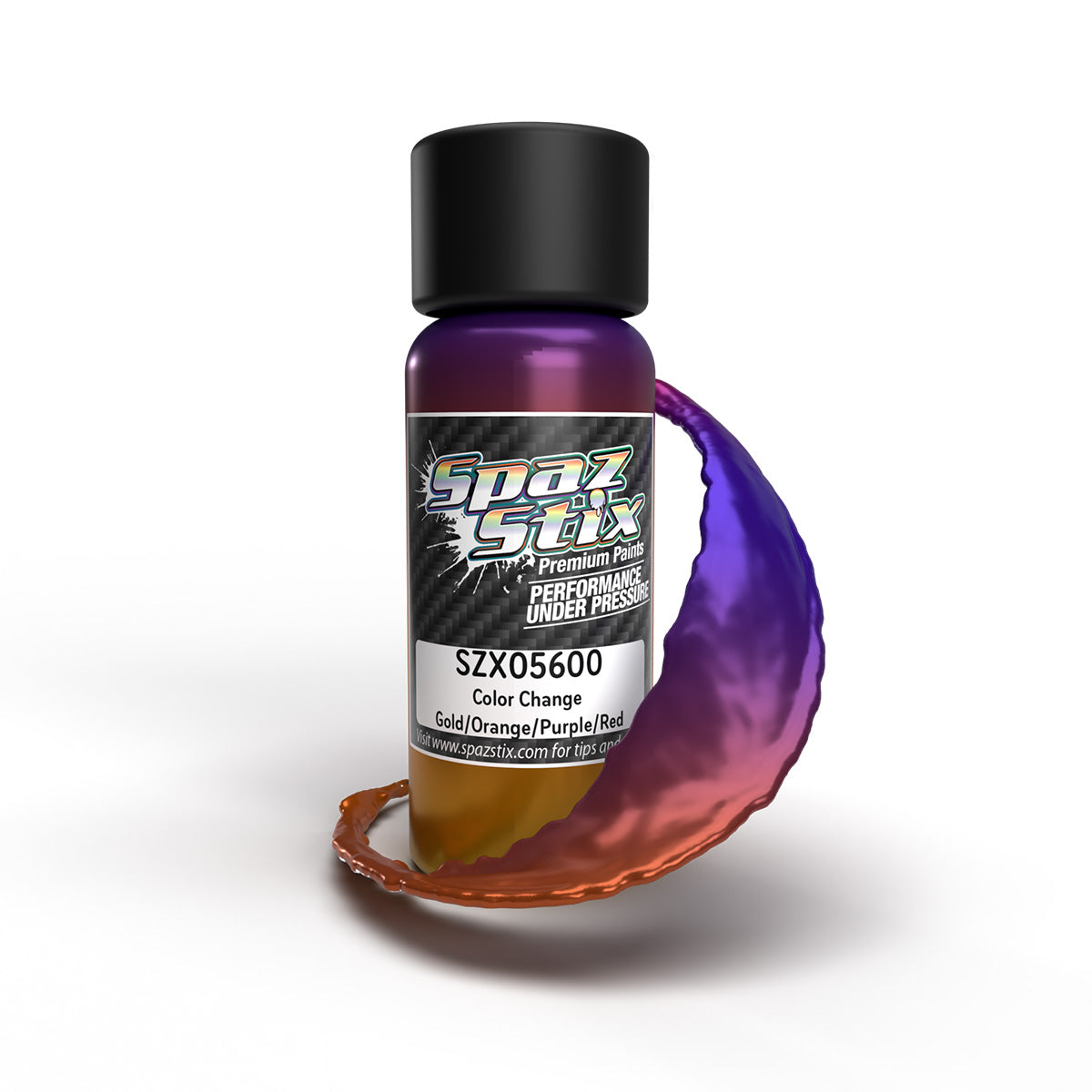 Spaz Stix 05600 Color Change Airbrush Ready Paint, Gold/Orange/Purple/Red, 2oz Bottle
