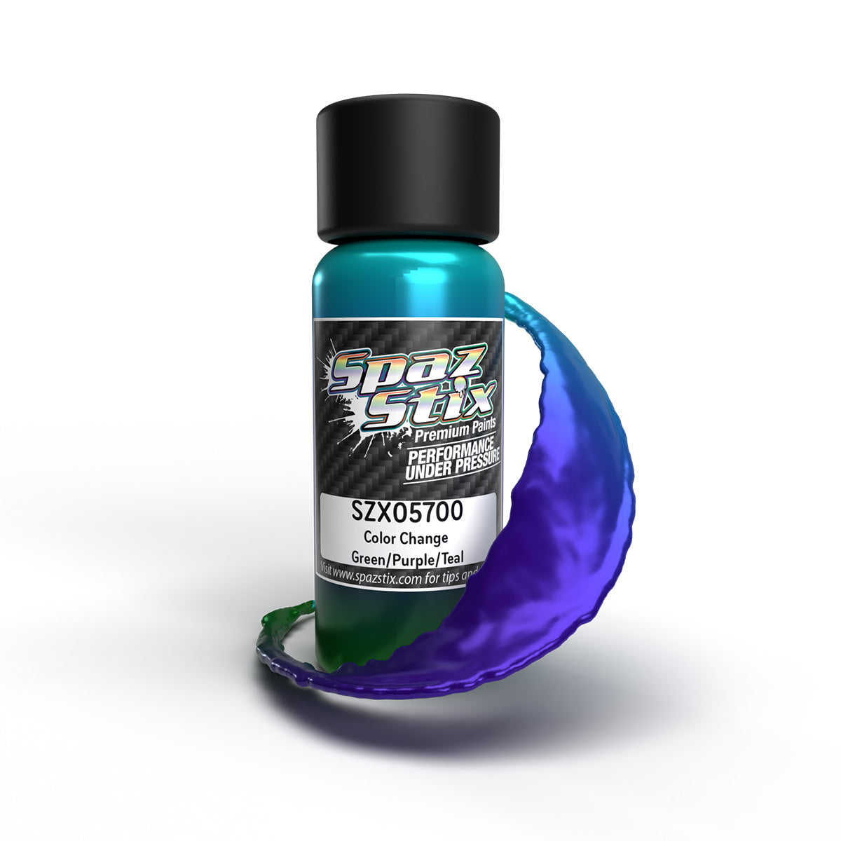 Spaz Stix 05700 Color Change Airbrush Ready Paint, Green/Purple/Teal, 2oz Bottle