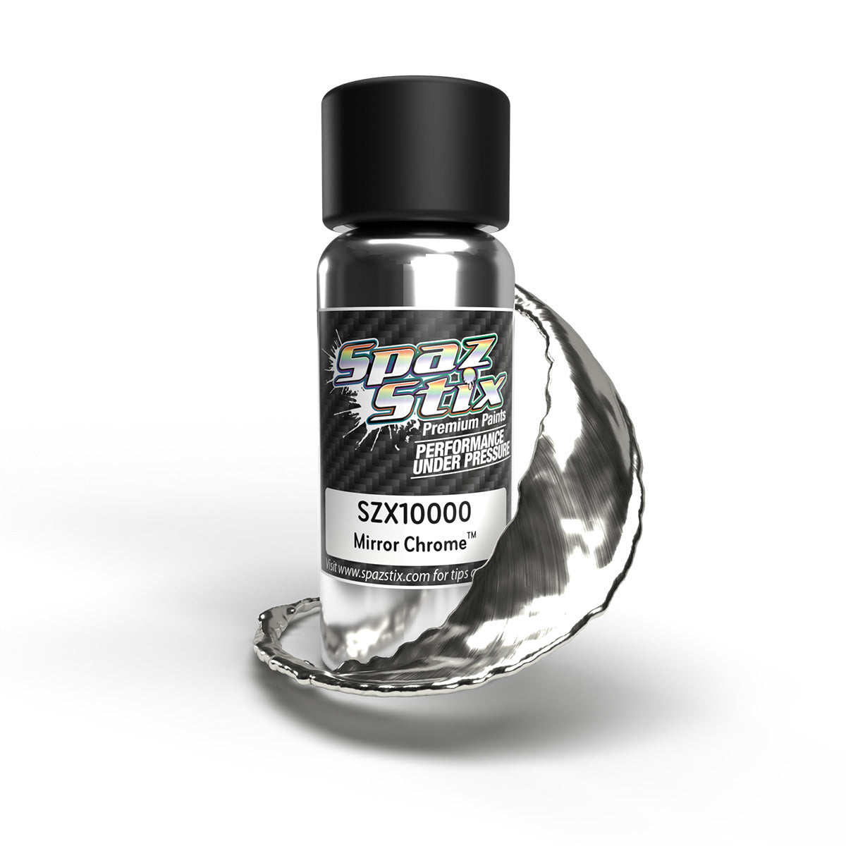 SPAZSTIX 10000 Ultimate Mirror Chrome Airbrush Ready Paint, 2oz Bottle