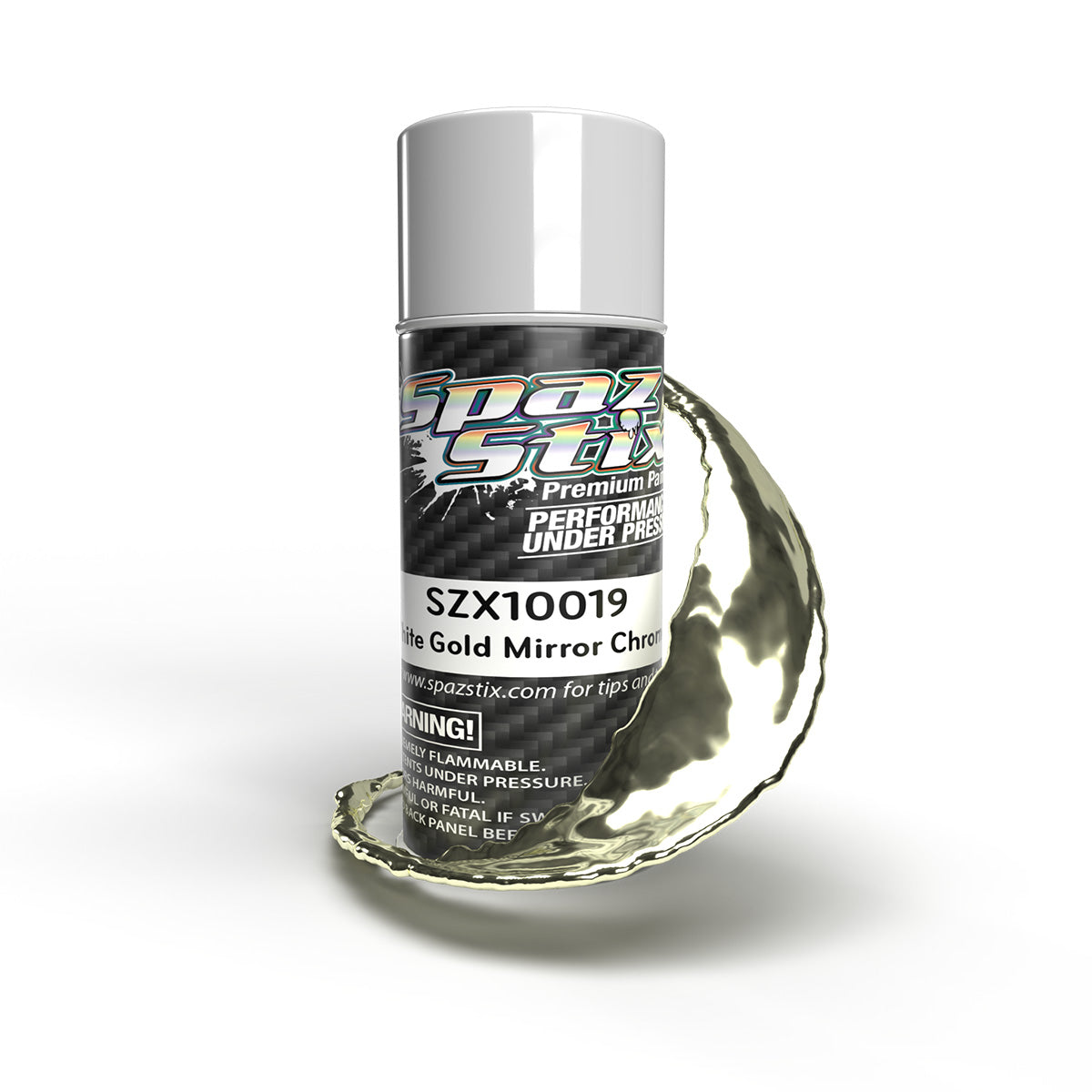 Spaz Stix 10019 White Gold Mirror Chrome Aerosol Paint, 3.5oz Can