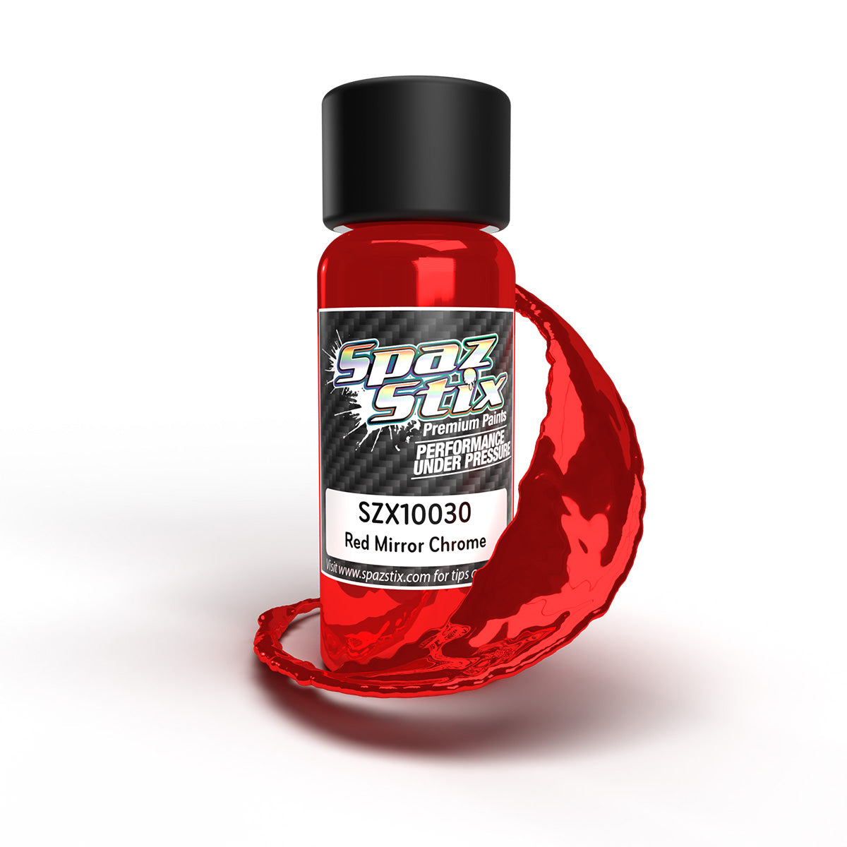 SPAZ STIK 10030 Red Mirror Chrome Airbrush Ready Paint, 2oz Bottle